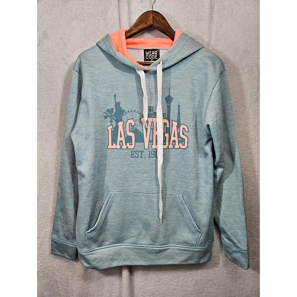 LAS VEGAS Nevada Est. 1905 Light Blue Coral Hoodie Size‎ Medium Casual Travel